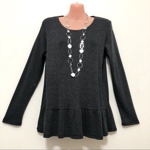Jane and Delaney Long Sleeve Waffle Fabric Top